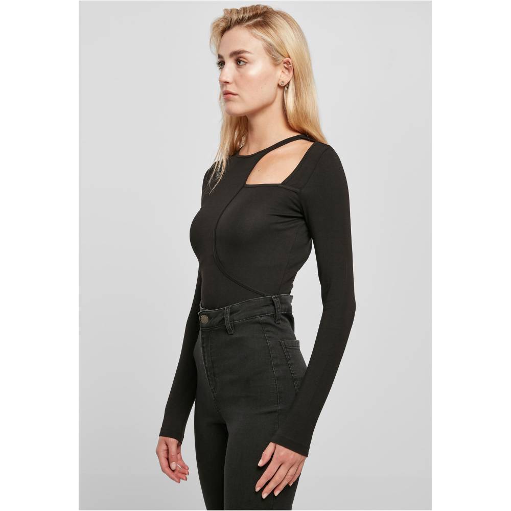 Urban Classics - Organic Cut Out Longsleeve Body - Schwarz